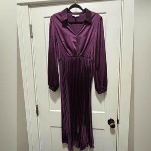 She + Sky Deep Purple Long Sleeve Dress